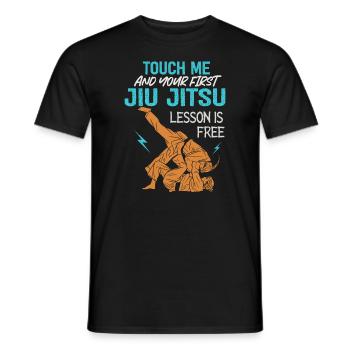 Touchez-moi et votre première leçon de Jiu Jitsu est gratuite - T-shirt homme - noir - Devant - AI Model Male 178 light (178cm)