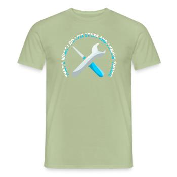 That's What I Do I Fix Stuff And I Know Things - Men's T-Shirt - sage - Front - AI Model Male 178 light (178cm)