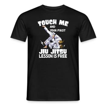 Touchez-moi et votre première leçon de Jiu Jitsu est gratuite - T-shirt homme - noir - Devant - AI Model Male 178 light (178cm)