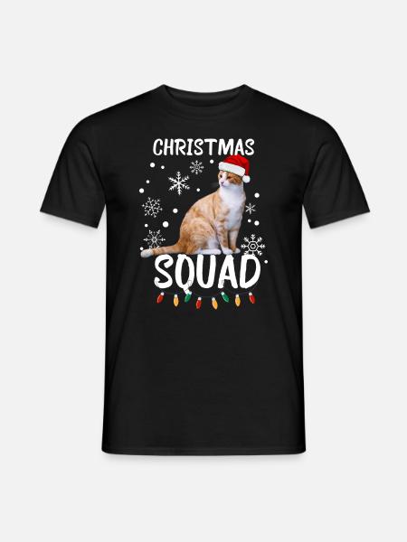Christmas Squad. cat christmas - Men's T-Shirt - black