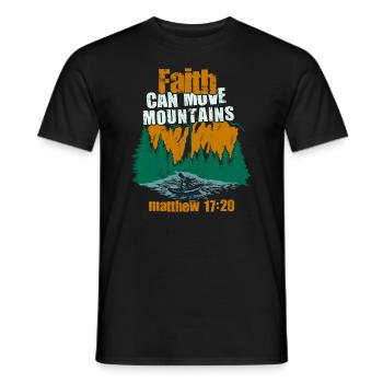 Christian Faith Can Move Mountains Jesus Christ - Männer T-Shirt - Schwarz - Vorne - AI Model Male 178 light (178cm)