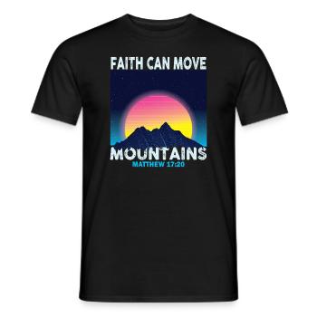 Christian Faith Can Move Mountains Jesus Christ - Men's T-Shirt - black - Front - AI Model Male 178 light (178cm)