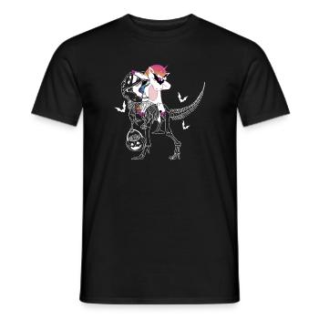 Dabbing Unicorn Riding T Rex Boys Girls Halloween - Männer T-Shirt - Schwarz - Vorne - AI Model Male 178 light (178cm)