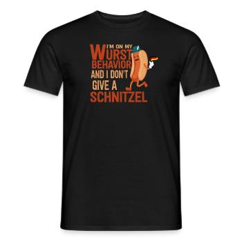 Je suis sur mon comportement de saucisse - T-shirt homme - noir - Devant - AI Model Male 178 light (178cm)