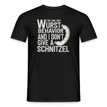Je suis sur mon comportement de saucisse - T-shirt homme - noir - Devant - AI Model Male 178 light (178cm)