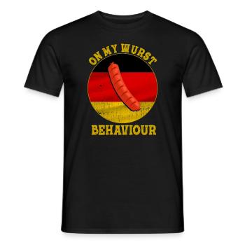 Je suis sur mon comportement de saucisse - T-shirt homme - noir - Devant - AI Model Male 178 light (178cm)