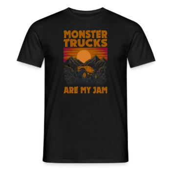 Monster Trucks Are My Jam Vintage Retro - Men's T-Shirt - black - Front - AI Model Male 178 light (178cm)