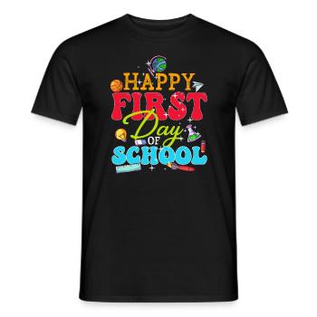 Happy First Day Of School - Men's T-Shirt - black - Front - AI Model Male 178 light (178cm)
