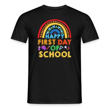 Happy First Day Of School - Men's T-Shirt - black - Front - AI Model Male 178 light (178cm)