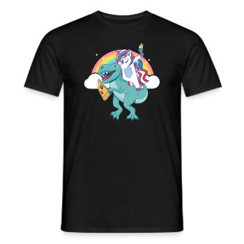 Dabbing Licorne Riding T Rex Garçons Filles Halloween - T-shirt homme - noir - Devant - AI Model Male 178 light (178cm)