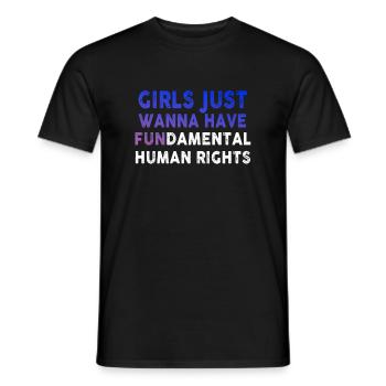Girls Just Wanna Have Fundamental Human Rights - Männer T-Shirt - Schwarz - Vorne - AI Model Male 178 light (178cm)