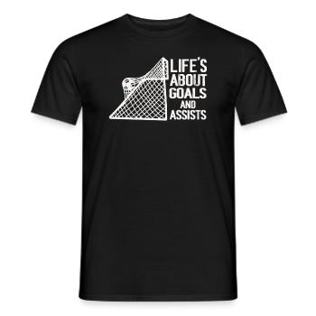 Im Leben geht es um Tore und Vorlagen Futbol Fußball - Männer T-Shirt - Schwarz - Vorne - AI Model Male 178 light (178cm)