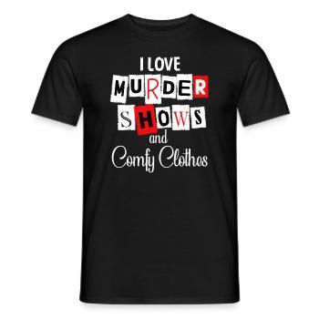 J’aime les spectacles de meurtre Vêtements confortables et 3 personnes - T-shirt homme - noir - Devant - AI Model Male 178 light (178cm)