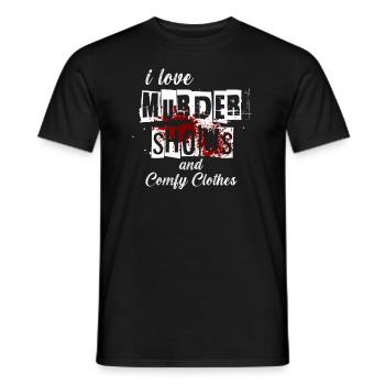 J’aime les spectacles de meurtre Vêtements confortables et 3 personnes - T-shirt homme - noir - Devant - AI Model Male 178 light (178cm)