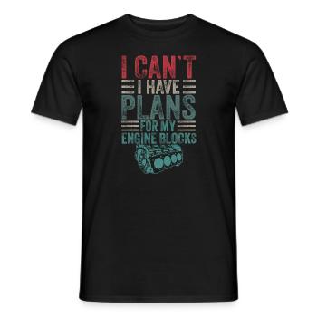 Ich kann keine Pläne für meine Motorblöcke Vintage haben - Männer T-Shirt - Schwarz - Vorne - AI Model Male 178 light (178cm)