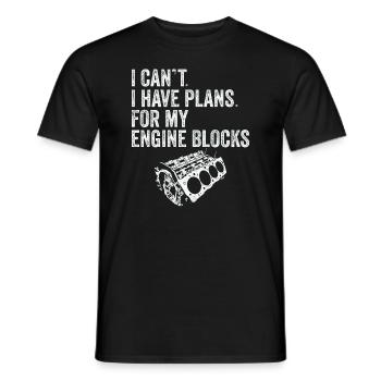 Ich kann keine Pläne für meine Motorblöcke Vintage haben - Männer T-Shirt - Schwarz - Vorne - AI Model Male 178 light (178cm)