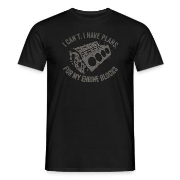 Ich kann keine Pläne für meine Motorblöcke Vintage haben - Männer T-Shirt - Schwarz - Vorne - AI Model Male 178 light (178cm)