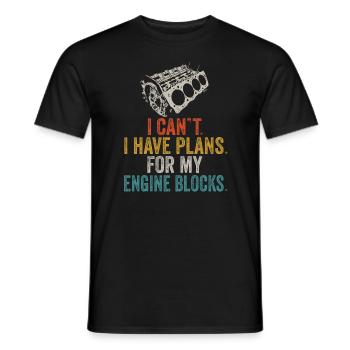 Ich kann keine Pläne für meine Motorblöcke Vintage haben - Männer T-Shirt - Schwarz - Vorne - AI Model Male 178 light (178cm)