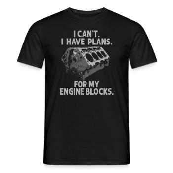 Ich kann keine Pläne für meine Motorblöcke Vintage haben - Männer T-Shirt - Schwarz - Vorne - AI Model Male 178 light (178cm)