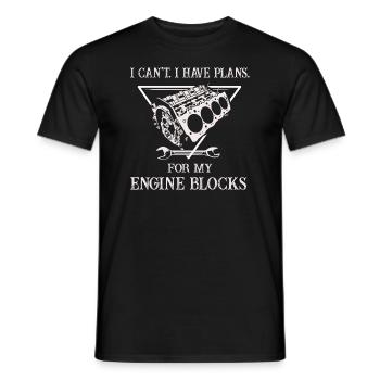 Ich kann keine Pläne für meine Motorblöcke Vintage haben - Männer T-Shirt - Schwarz - Vorne - AI Model Male 178 light (178cm)