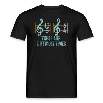 Ce sont des temps difficiles jeu de mots amusant - T-shirt homme - noir - Devant - AI Model Male 178 light (178cm)