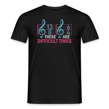 Ce sont des temps difficiles jeu de mots amusant - T-shirt homme - noir - Devant - AI Model Male 178 light (178cm)