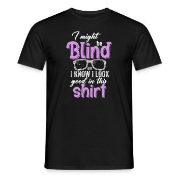 Bewusstsein für blinde Blindheit Blinde Menschen visuell - Männer T-Shirt - Schwarz - Vorne - AI Model Male 178 light (178cm)