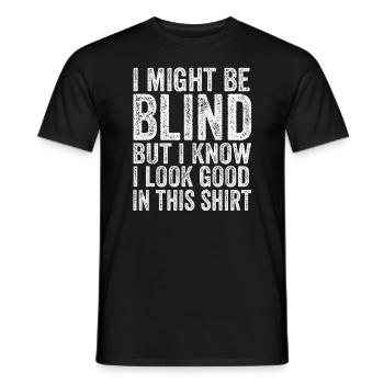 Bewusstsein für blinde Blindheit Blinde Menschen visuell - Männer T-Shirt - Schwarz - Vorne - AI Model Male 178 light (178cm)