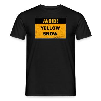 Avoid Yellow Snow Funny Snow Sports - Men's T-Shirt - black - Front - AI Model Male 178 light (178cm)