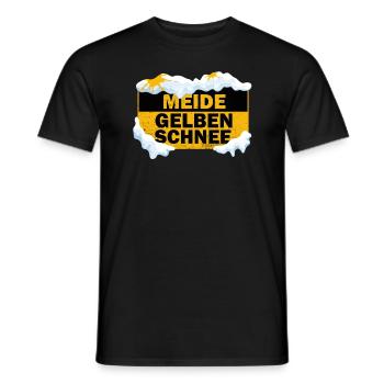 Meide Gelben Schnee Lustiges Wintersport Schnee - Männer T-Shirt - Schwarz - Vorne - AI Model Male 178 light (178cm)