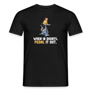 When It Doubt Pedal It Out - Men's T-Shirt - black - Front - AI Model Male 178 light (178cm)