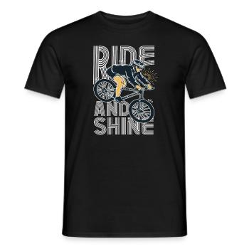 Ride And Shine - Bicycles Mountain Bike Men Women - Men's T-Shirt - black - Front - AI Model Male 178 light (178cm)