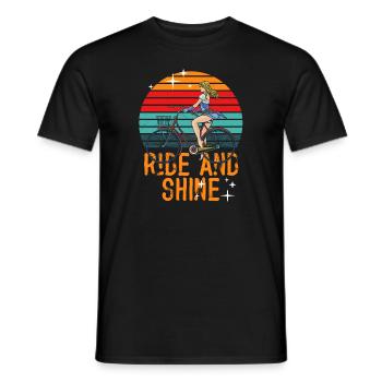 Ride And Shine - Fahrräder Mountainbike Herren Damen - Männer T-Shirt - Schwarz - Vorne - AI Model Male 178 light (178cm)