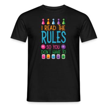 Ich lese die Regeln, damit Sie nicht müssen - Männer T-Shirt - Schwarz - Vorne - AI Model Male 178 light (178cm)