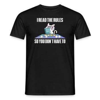Ich lese die Regeln, damit Sie nicht müssen - Männer T-Shirt - Schwarz - Vorne - AI Model Male 178 light (178cm)