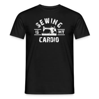 Nähen ist mein Cardio-Gerät Quilten Frauen Vintage - Männer T-Shirt - Schwarz - Vorne - AI Model Male 178 light (178cm)