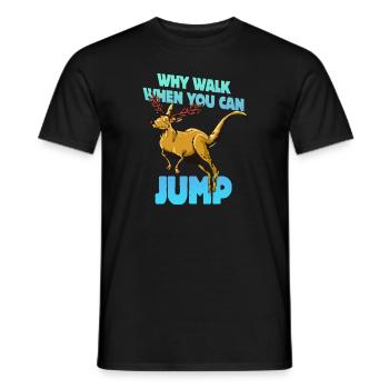 Warum laufen, wenn man springen kann - Männer T-Shirt - Schwarz - Vorne - AI Model Male 178 light (178cm)