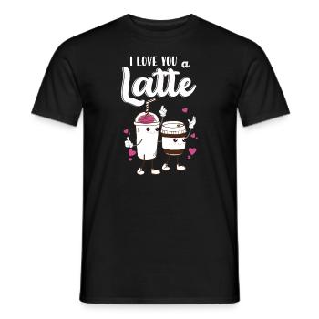 Je t’aime un latte - T-shirt homme - noir - Devant - AI Model Male 178 light (178cm)