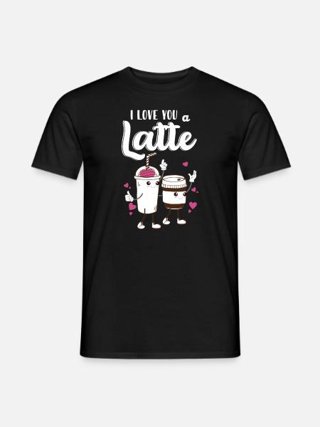 Je t’aime un latte - T-shirt homme - noir