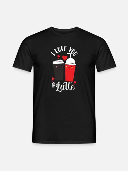 Je t’aime un latte - T-shirt homme - noir