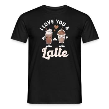 Je t’aime un latte - T-shirt homme - noir - Devant - AI Model Male 178 light (178cm)