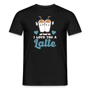 I Love You A Latte - Men's T-Shirt - black - Front - AI Model Male 178 light (178cm)
