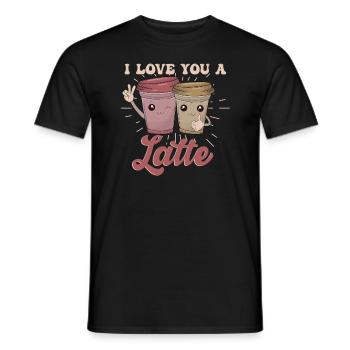 Je t’aime un latte - T-shirt homme - noir - Devant - AI Model Male 178 light (178cm)