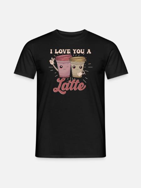 Je t’aime un latte - T-shirt homme - noir
