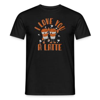 I Love You A Latte - Männer T-Shirt - Schwarz - Vorne - AI Model Male 178 light (178cm)