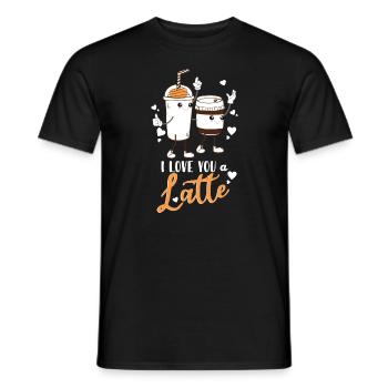 Je t’aime un latte - T-shirt homme - noir - Devant - AI Model Male 178 light (178cm)