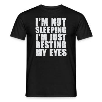 Je ne dors pas, je repose juste mes yeux - T-shirt homme - noir - Devant - AI Model Male 178 light (178cm)