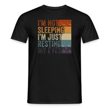 Je ne dors pas, je repose juste mes yeux - T-shirt homme - noir - Devant - AI Model Male 178 light (178cm)