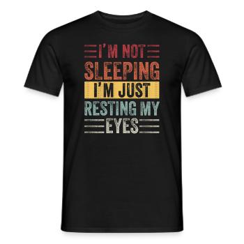 Je ne dors pas, je repose juste mes yeux - T-shirt homme - noir - Devant - AI Model Male 178 light (178cm)