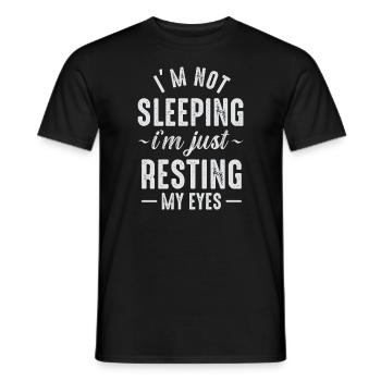 Je ne dors pas, je repose juste mes yeux - T-shirt homme - noir - Devant - AI Model Male 178 light (178cm)